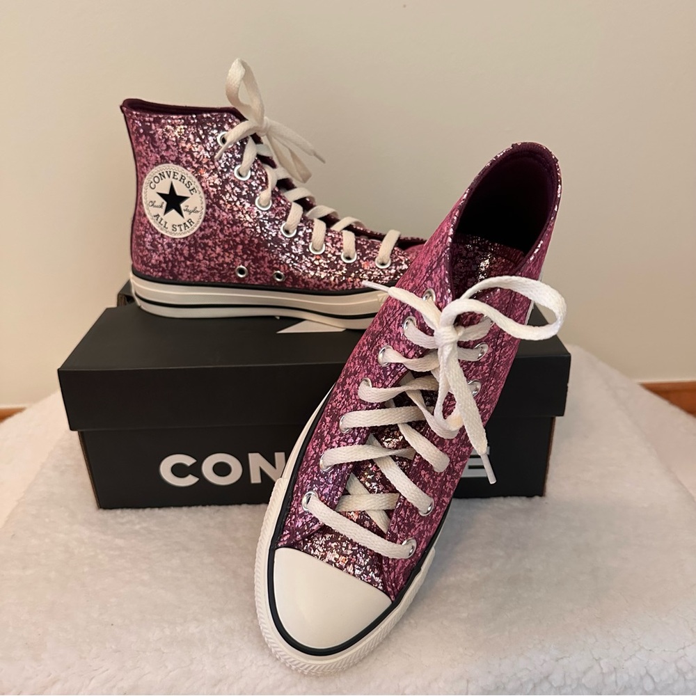 Converse Women's Sparkle Pink High-Tops